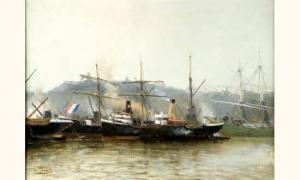 CAMOREYT Jacques 1871,bateaux dans le port de bordeaux,1891,Mercier & Cie FR 2005-12-11