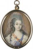 CAMPANA Ignace Jean Victor 1744-1786,Junge Frau im blauen Mieder mit Blumengirland,Galerie Bassenge 2018-06-01