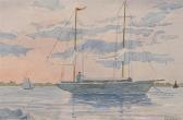 CAMPBELL Cecilia Margaret,SAILBOAT AND SKIPPER AT SUNSET,Rudds Auctioneers and Appraisers 2007-12-08