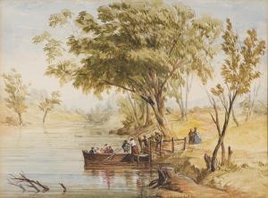 CAMPBELL Oswald Rose 1830-1887,The Ferry Crossing,Leonard Joel AU 2016-09-06