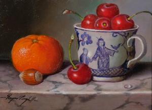 CAMPBELL Raymond 1956,china cup with fruit,Burstow and Hewett GB 2024-02-29