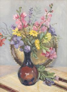 Campbell Roberta,Still life of flowers in a glass vase,1960,Tennant's GB 2024-02-09