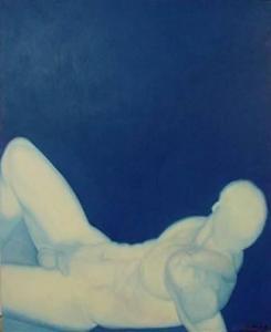 CAMPBELL Shirley Aley 1925-2018,Male Nude in Blue,Rachel Davis US 2007-03-24