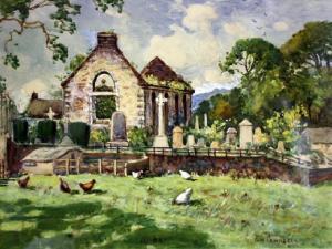 CAMPBELL Tom 1865-1943,Chickens by a ruined church,Warren & Wignall GB 2012-02-08