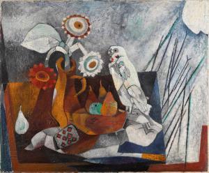 CAMPENDONCK Heinrich,Stillleben mit Papagei (Still Life with Parrot),1928,Sotheby's 2022-04-07