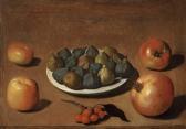 CAMPI Vincenzo,Plate of figs with apples, cherries and a pomegran,1591,Christie's 2006-04-06