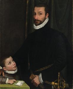 CAMPI Vincenzo 1536-1591,Portrait d'un homme avec son fils inscrit 'memento,Christie's GB 2023-11-15
