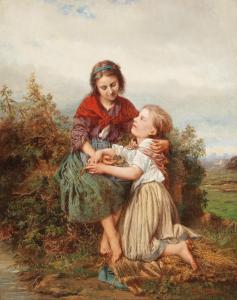 CAMPOTOSTO Henry 1833-1910,Siblings with a Bird\’s Nest,1863,Palais Dorotheum AT 2021-05-06