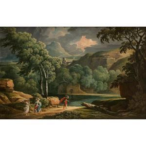 CAMPOVECCHIO Giovanni 1754-1804,La fuite pendant la tempête / paysage d\’orage rom,Tajan 2019-06-26