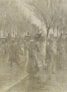 CAMPRIANI Alceste 1848-1933,Passegiata lungo le mure di Lucca,Bonhams GB 2011-07-12