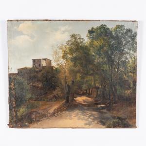 CAMUCCINI Giovanni Battista 1828-1904,Sentiero con case,Wannenes Art Auctions IT 2021-06-10