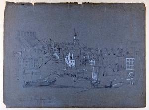 CANADIAN SCHOOL,View of Quebec City from the wharf,1839,Bonhams GB 2008-06-19