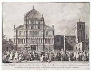 CANALETTO Antonio Canal 1697-1768,Easter Procession before the Chiesa di San Z,1765,Swann Galleries 2008-10-31