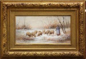 CANDELLE L,Sheep in Snowy Field,Clars Auction Gallery US 2010-02-06
