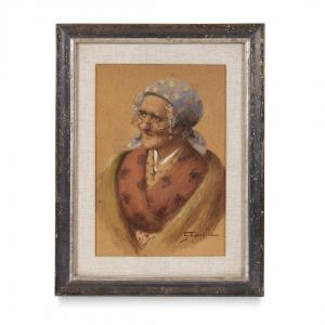 CANELLA Giuseppe I 1788-1847,Ritratto di anziana signora con occhiali,Aste Bolaffi IT 2023-11-23