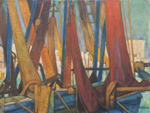 CANEPA Jean Frederic 1894-1981,Port de Marseille à travers des voiles.,Damien Leclere FR 2014-03-29