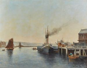 CANET Charles Emile 1865,Bateau à aubes au Port de Boulogne,1881,Neret-Minet FR 2023-02-10
