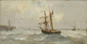CANET Charles Emile 1865,Navires par temps fort,Mercier & Cie FR 2022-04-10