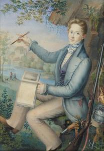 CANEVARI Giovanni Battista 1789-1876,Portrait of a young man sitting in a landscap,Woolley & Wallis 2020-03-04