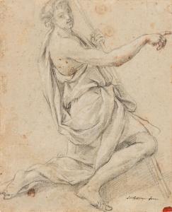 CANINI Giovanni Angelo,Study of a Kneeling St. John the Baptist,1808,Swann Galleries 2021-11-03