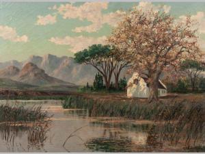 CANITZ George Paul 1874-1959,FARMHOUSE AT RIVER,Ashbey's ZA 2017-05-25