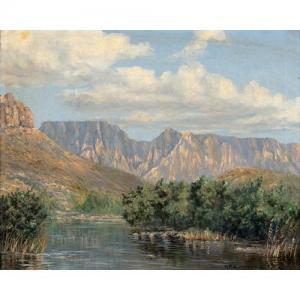 CANITZ George Paul 1874-1959,RIVER AND MOUNTAINS,Stephan Welz ZA 2021-11-16