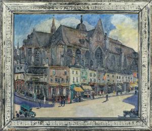 CANNEEL Jules Marie 1881-1953,L'église Saint-Nicolas à Bruxelles,Galerie Moderne BE 2021-12-06