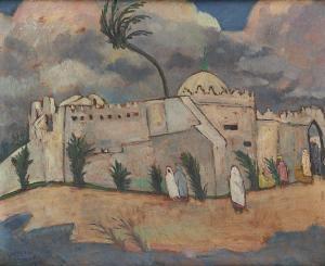 CANNEEL Jules Marie 1881-1953,Marchand à l'entrée de la ville (orientaliste),Horta BE 2022-01-17
