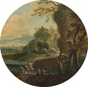 CANTON Frans Thomas 1671-1734,Mountain landscape near a river with a figurat,im Kinsky Auktionshaus 2019-04-09