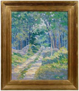 cantrall h.m 1875-1962,A road through the woods,Brunk Auctions US 2009-07-11