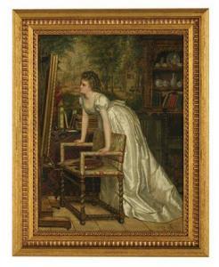 CAP Constant 1842-1915,Jeune Femme Contemplant un Tableau,1872,New Orleans Auction US 2022-03-26