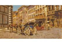 CAPANNI Carlo 1939,Firenze carrozze in p.za s.giovanni,Mainichi Auction JP 2020-06-19