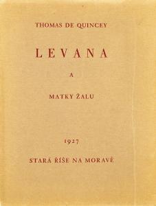 CAPEK Josef,Levana and Our Ladies of Sorrow by Thomas de Quinc,1927,Art Consulting 2024-03-10