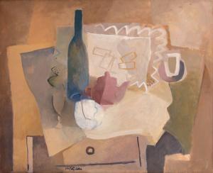 CAPELLA Juan 1927,Nature morte à la bouteille et théière,Boisgirard - Antonini FR 2022-04-21