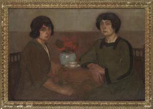 CAPELLE L,Mother and daughter having tea,1913,Christie's GB 2009-07-14