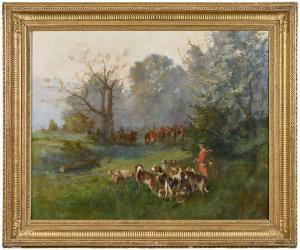 CAPGRAS Georges 1866-1947,Master of the Hounds, Gathering for the Hunt,Brunk Auctions US 2019-01-26