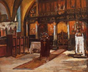 CAPIDAN Pericle 1869-1966,Interior de biserică,1933,Artmark RO 2021-07-08