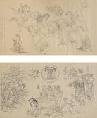 CAPIZZANO Achille 1907-1951,Progetto per mosaico con cavalieri,Babuino IT 2020-03-12