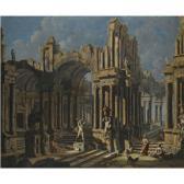 CAPPELLI Pietro 1646-1724,AN ARCHITECTURAL CAPRICCIO WITH A STATUE OF HERCUL,Sotheby's GB 2011-04-14