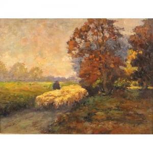 CAPRON VAN DAMME Julia 1900-1900,shepherd and sheep in a landscape setting,Eastbourne GB 2016-07-16