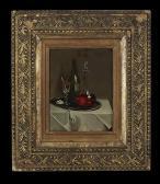 CARABAIN Jean,Still Life with Red Wine and Sugar Cubes,1872,New Orleans Auction US 2015-08-22