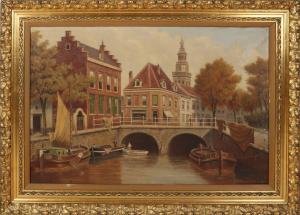 CARABAIN Victor 1874-1942,Canal view Alkmaar,Twents Veilinghuis NL 2022-01-06