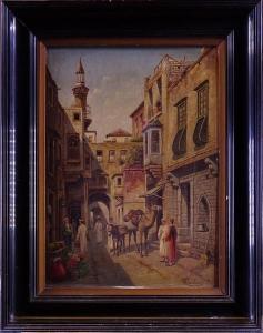 CARABAIN Victor 1874-1942,Rue de la porte du marché aux tapis au Caire,Monsantic BE 2021-06-27