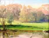 CARACCIOLO Niccolo d Ardia,Swans on a Lake at Castletown,Fonsie Mealy Auctioneers 2015-07-21