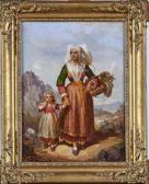 CARADEC Louis 1802-1882,Homme de Plougastel-Daoulas et son enfant,Adjug'art FR 2018-07-22