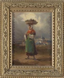 CARADEC Louis 1802-1882,Paysanne du pays rennais en coiffe dite de laitièr,Adjug'art FR 2023-07-08