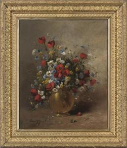 caranza,Poppies, cornflowers and daisies in a vase,Christie's GB 2008-04-08