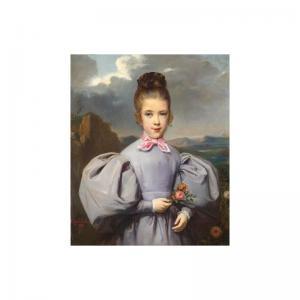 CARBILLET Jean Baptiste 1804-1870,jeune fille tenant une fleur,Sotheby's GB 2002-06-27