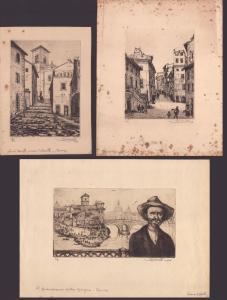Carbonati Antonio 1893-1956,tre scorci di Roma,1917-1919,Bertolami Fine Arts IT 2024-02-20