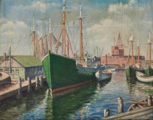 CARBONE Carmine Albert 1901-1985,Harbor Scene with Vessels at a Wharf,Skinner US 2023-05-02
